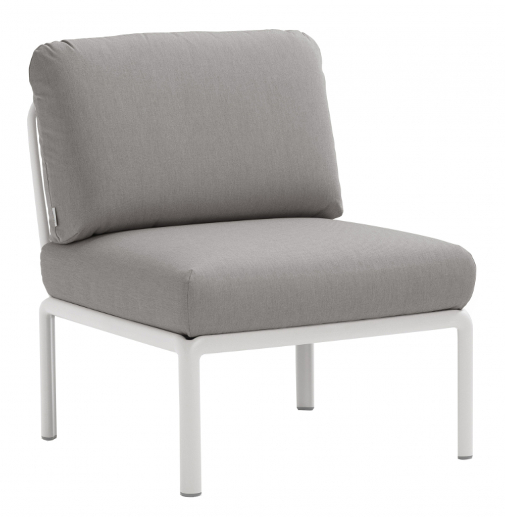 Модуль центральный пластиковый с подушками Nardi Komodo Elemento Centrale, белый, серый