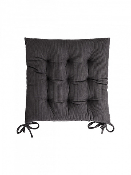 Подушка на стул DeNASTIA 40х40 вельвет, 100%ПЭ, тёмно-серый