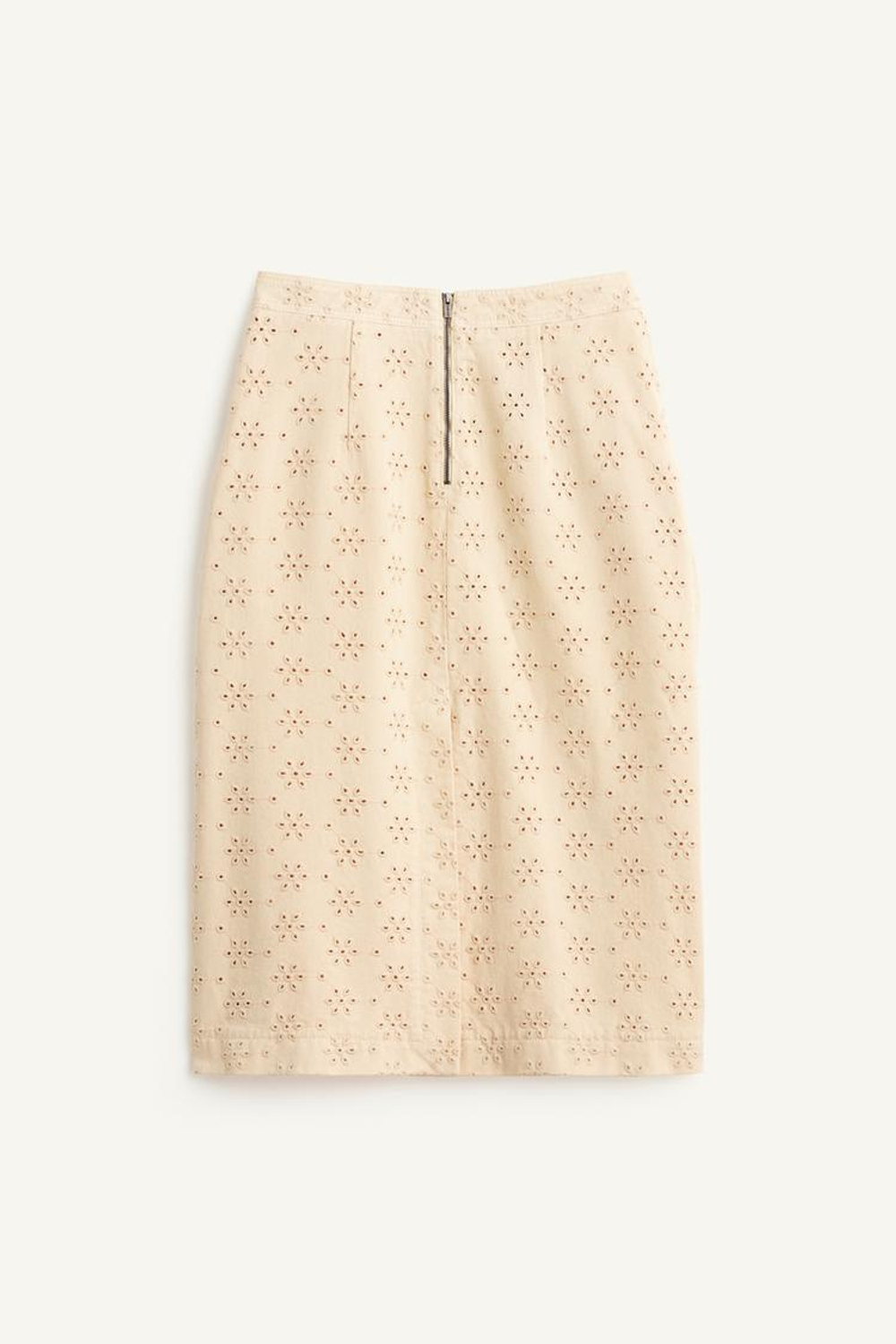 ZARA ЮБКА МИДИ ИЗ 100% ХЛОПКА, ПАСТЕЛЬНО-ЖЕЛТЫЙ