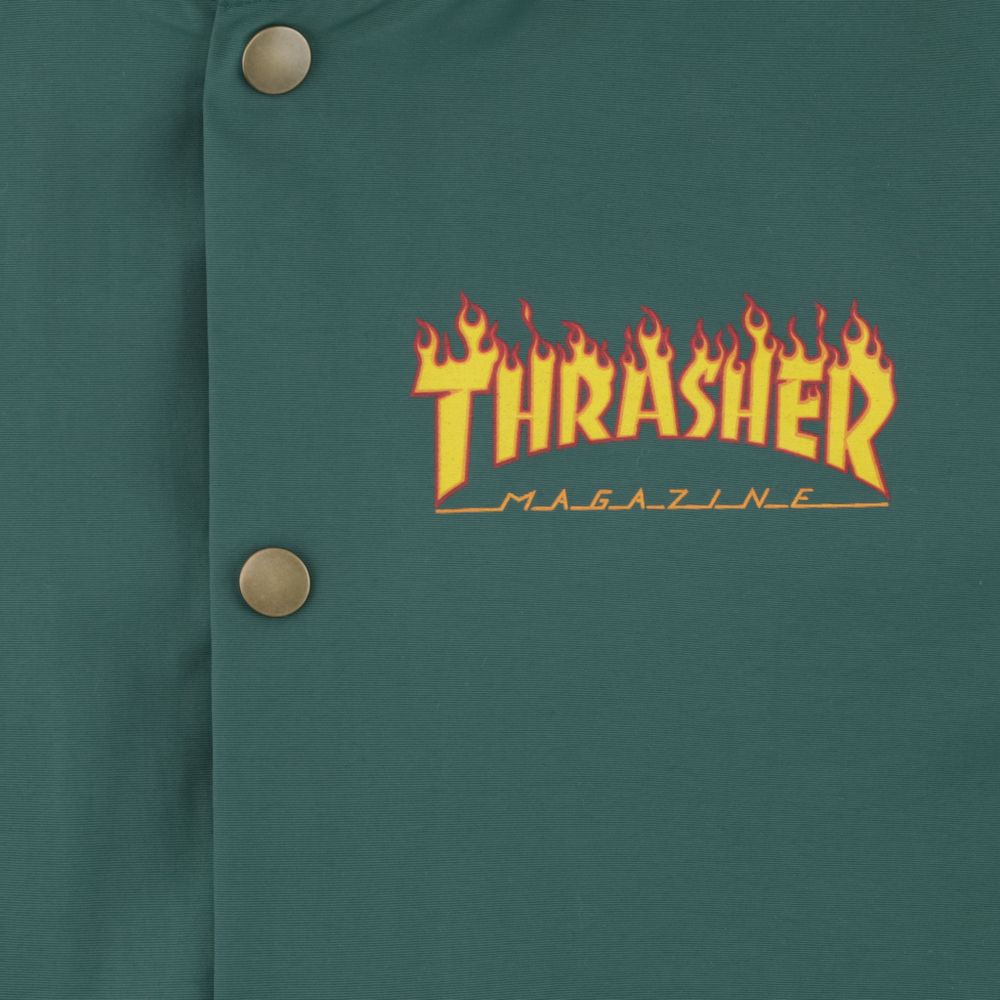 Куртка Thrasher Flame Logo Coach Jacket (forest green )