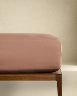 Zara Home - Атласная простыня с эластичной лентой, высота 30 см (вес 300 нитей), розовый, 180х200х30 см