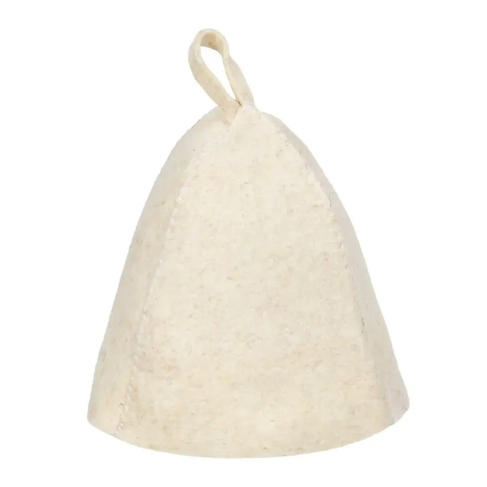 Шапка банная классическая из войлока «Нot Pot», цвет белый, б/у