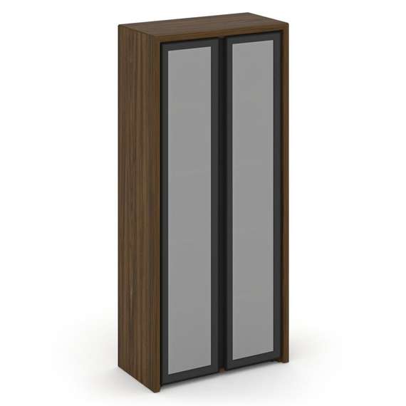 Corner Шкаф высокий широкий COR.ST-1.10R Орех Лоренцо/Графит/Сатин/Черная Рама 900*450*2000