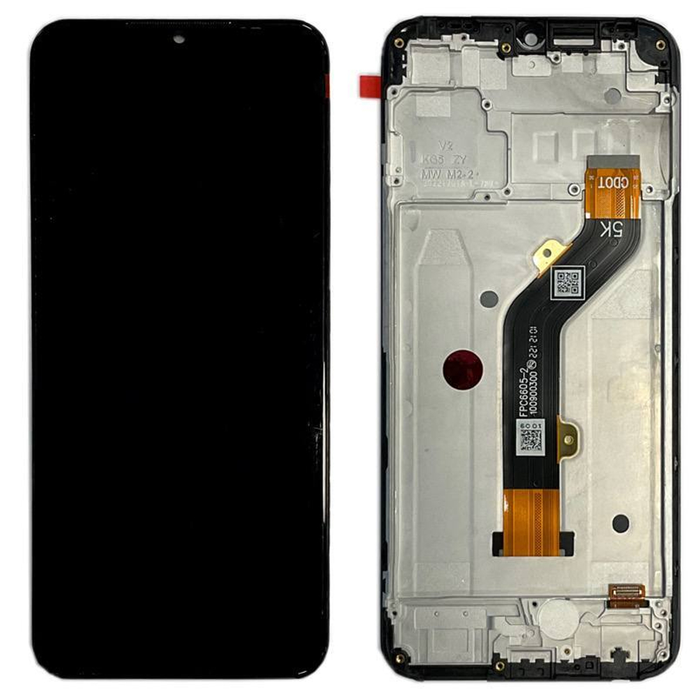 Дисплей для Tecno Spark 8C (KG5n) с тачскрином и рамкой Черный - OR