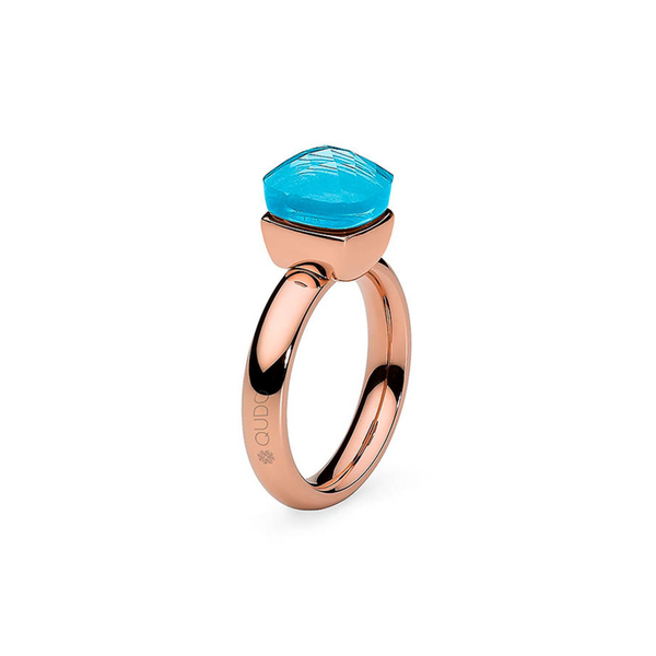 Кольцо Qudo Firenze dark aquamarine 16 мм 610907/15.9 BL/RG размер 16