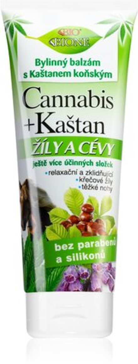 Bione Cosmetics Cannabis + Horse Chestnut - травяная жидкость, поддерживающая варикозное расширение вен /   200  ml  / GTIN 8595061617141