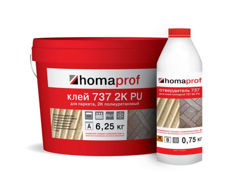 Клей Homaprof 737 2K PU для паркета, 7кг