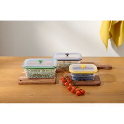 Контейнер для переноски и хранения силиконовый прямоугольный складной Silikobox, 600 мл, желтый