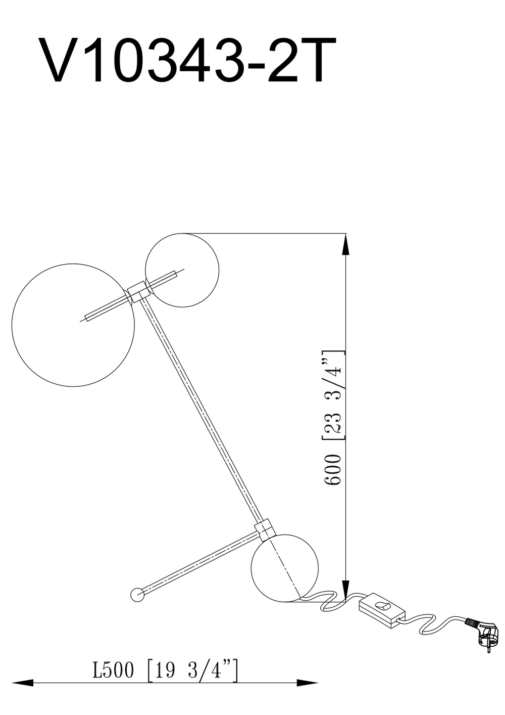 Настольная лампа Moderli V10343-2T Bizet