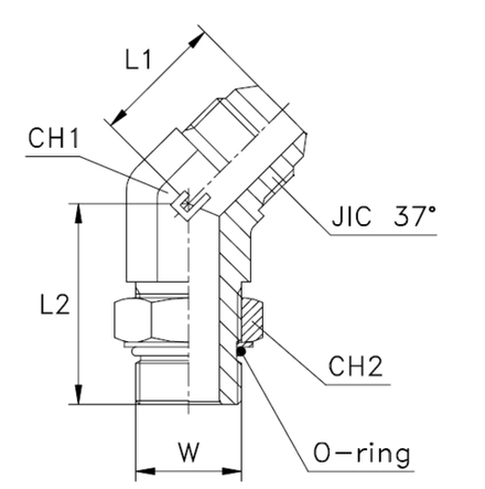 Штуцер FRA45 JIC 3/4" UNF3/4"