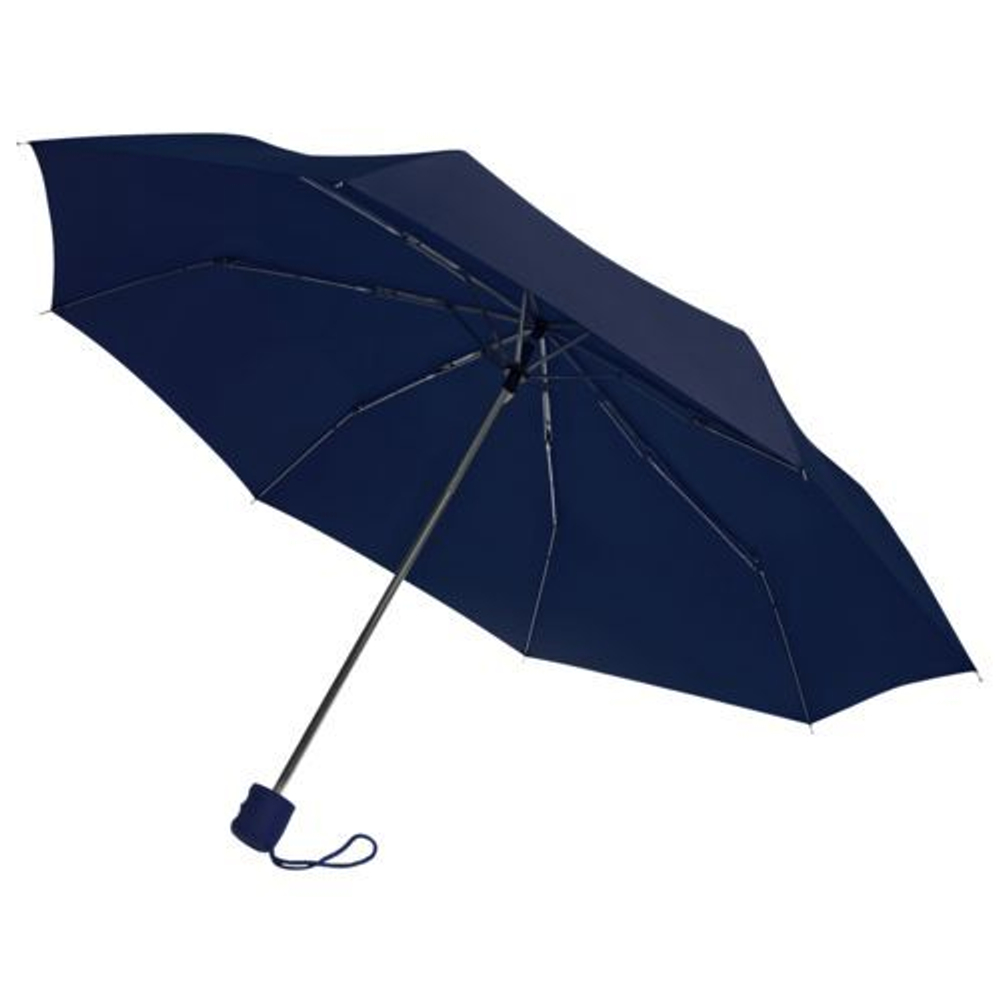 Зонт тёмно-синий складной с нанесением логотипа