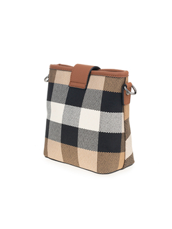 3604BROWN Сумка жен., иск.кожа + текстиль