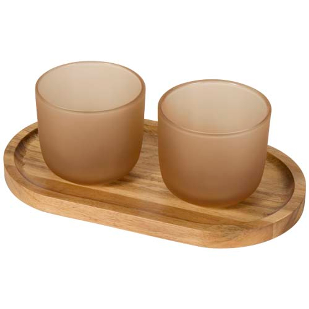 Набор из деревянного подноса и стеклянных стаканов Male