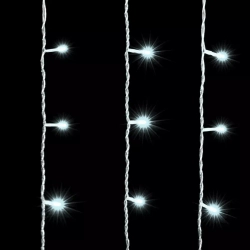 Светодиодный занавес 1*9 м., 220В., 900 холодных белых LED ламп, прозрачный ПВХ, Laitcom (PCL901BL-10-2W)
