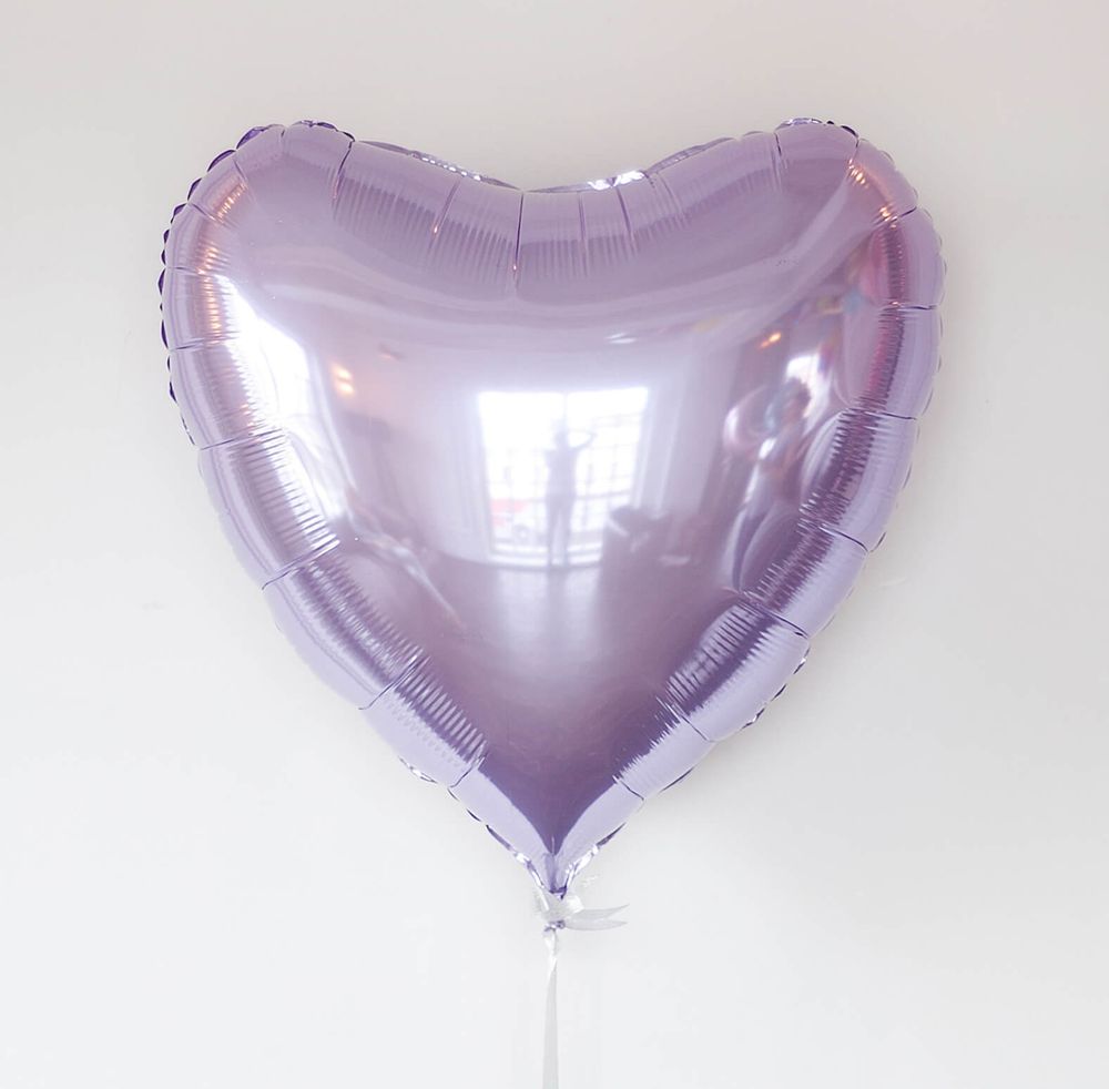 Г Шар 36" / 91 см сердце Металлик Сиреневый / Lilac (БГ-150)  Изображение4
