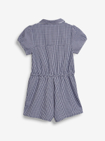 Комбинезон школьный на молнии для девочки Next 538-221, Темно-синий, Белый