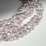 Хрустальный жемчуг в форме монетки, розовый, 13мм