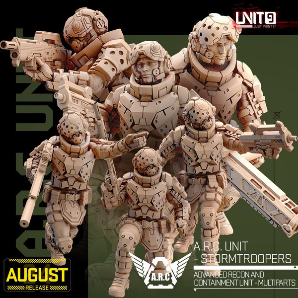 Подразделение штурмовиков АРС Cyberpunk - A.R.C. Unit - Stormtroopers 32mm Миниатюры (32mm / Без покраса / Stormtroopers_6)