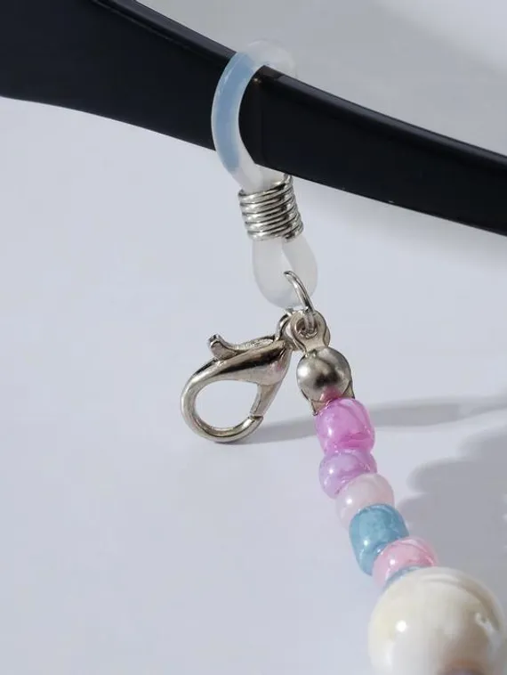 Цепочка для очков "Бусинки" бабл-гам, цвет розово-голубой, 70 см