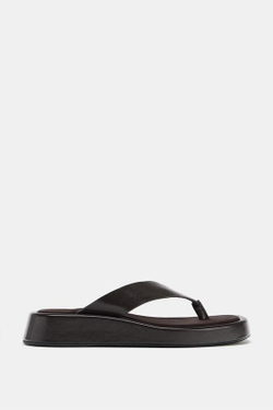 ZARA САНДАЛИИ НА ПЛАТФОРМЕ С РЕМЕШКОМ, КОРИЧНЕВЫЙ