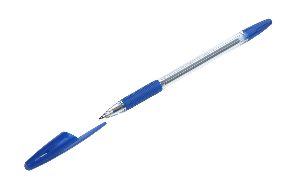 Ручка шариковая R-301 Classic Stick&Grip Erich Krause синяя 1мм с резиновым упором корпус прозрачная пластиковый 4шт/упак цена за шт