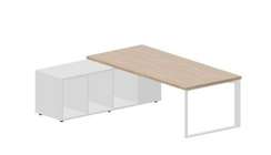 Стол Fortum на опорной сервисной тумбе (левый) 220(+0/15/30)х180х74см