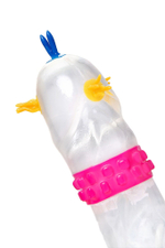 Стимулирующий презерватив «Ночная лихорадка» с ароматом персика - 1 шт. (Цвет: прозрачный)