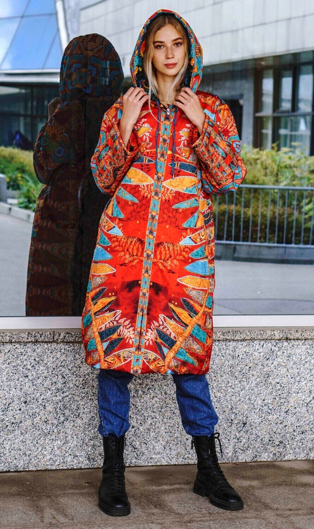 Двустороннее пальто-парка