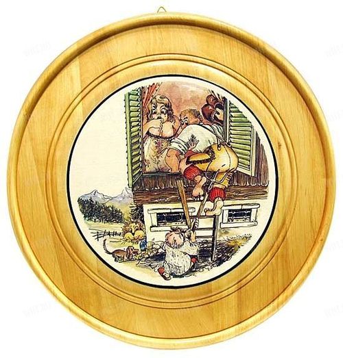 №16 Настенная виньетка с шутливым сюжетом, 30 см, дерево, репродукция рисунка