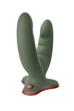 Оливковый двойной фаллоимитатор Ryde - 12,3 см. (Цвет: оливковый)