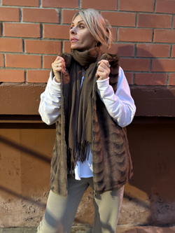 Жилет с капюшоном /орех