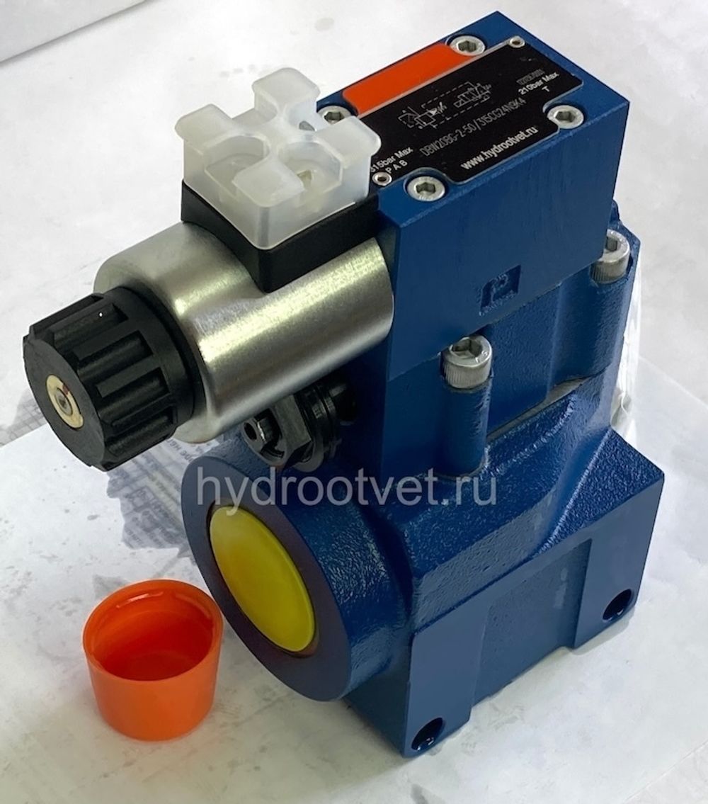 DBW20BG2-5X/200CG24N9K4 - Предохранительный клапан Ду25 с давлением настройки до 200 бар, управление - X и Y - внутренние с разгрузкой B = открыт с электроуправлением G24