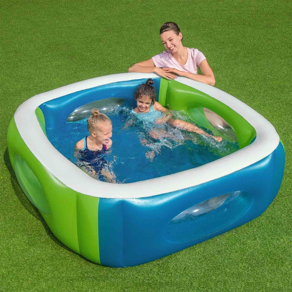 Детский надувной бассейн Bestway 51132 (168x168x56 см) с окошками