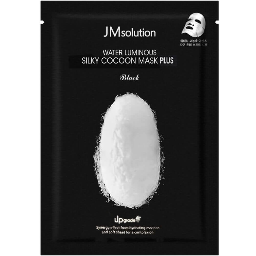 Маска для упругости кожи с протеинами шелка JMsolution Water Luminous Silky Cocoon Mask Plus Black