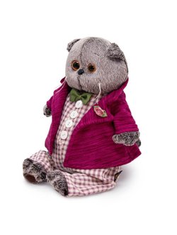 Мягкая игрушка Басик в комбинезоне и пиджаке 22 см