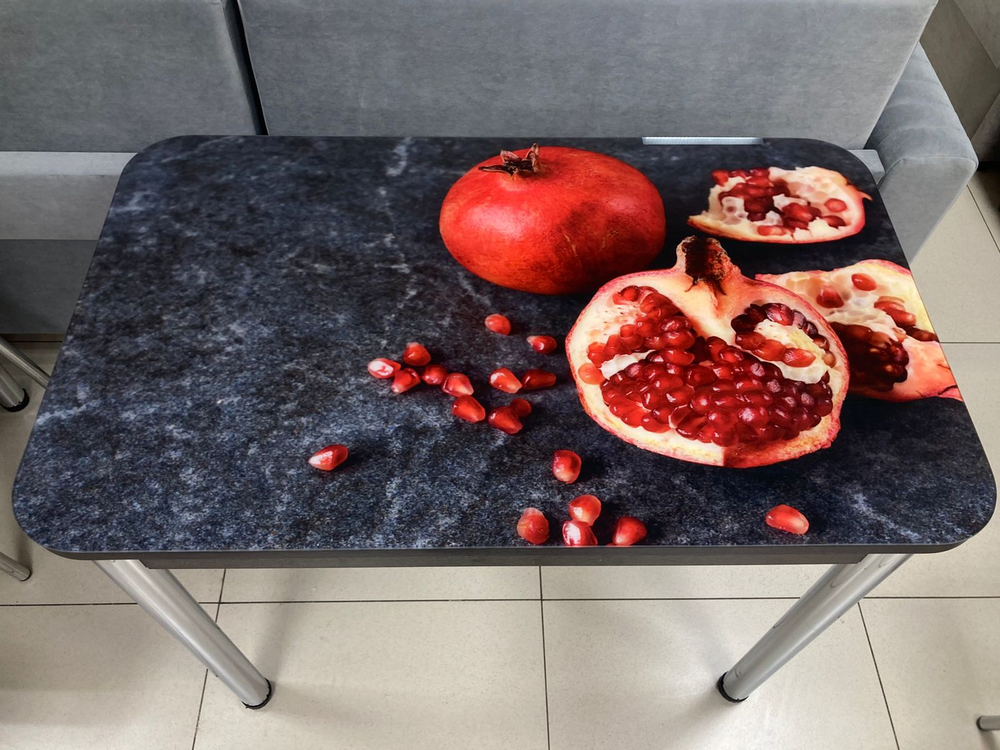 Стол неразд Прямоугольный подстолье прямое хром Царг.пояс венге Ст-ца гранат (венге) ф/п стекло