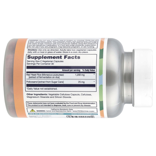 LifeTime Vitamins, красный ферментированный рис и поликозанол, 60 капсул