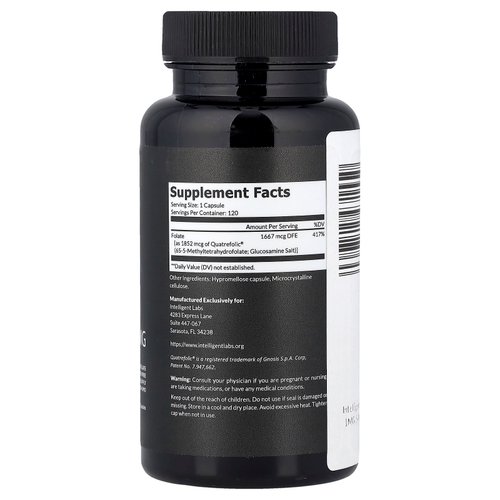 Intelligent Labs, 5-MTHF, 1 мг, 120 растительных капсул