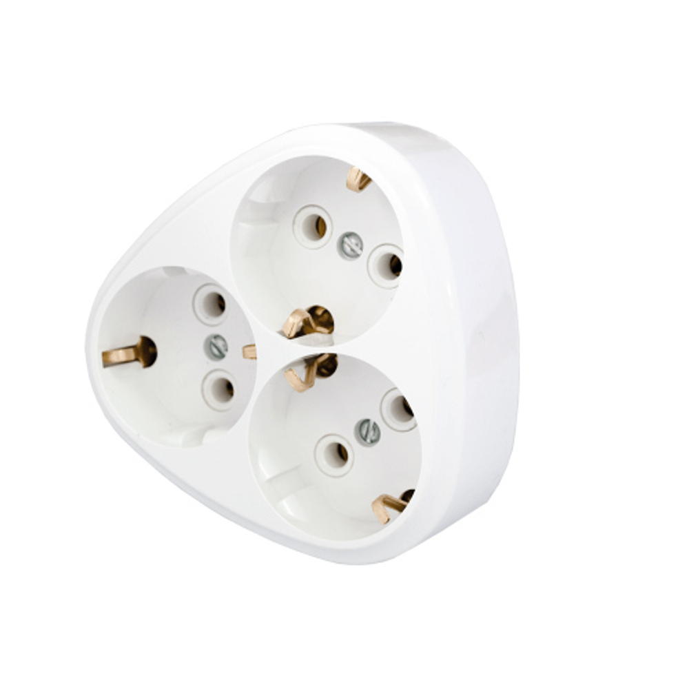 Разветвитель 3 гнезда Bylectrica с/з 16А белый