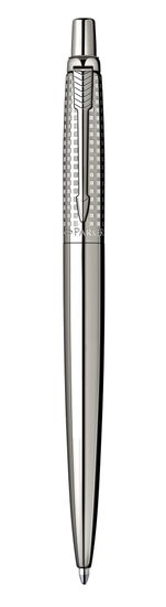 Шариковая ручка Parker Jotter Premium K172, цвет: Shiny SS Chiseled , стержень: Mblue S0908820
