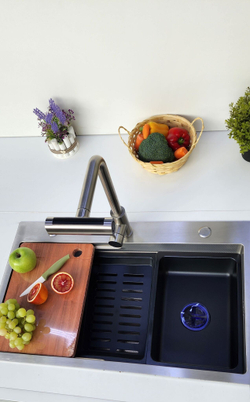 Многофункциональная кухонная мойка из нержавеющей стали BZ9949HS цвета Черный