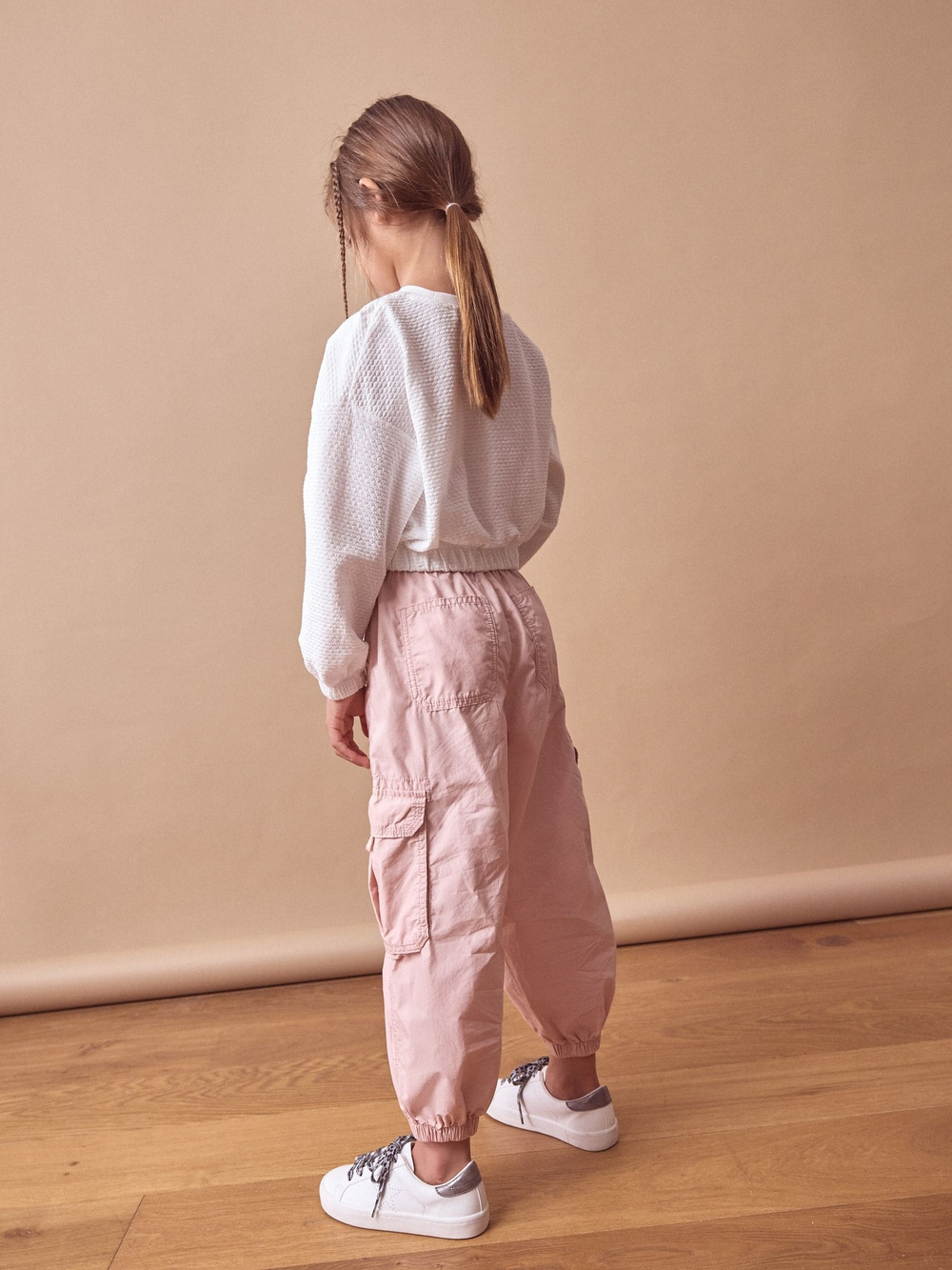 Лонгслив с завязками для девочки Next K88-496, Белый