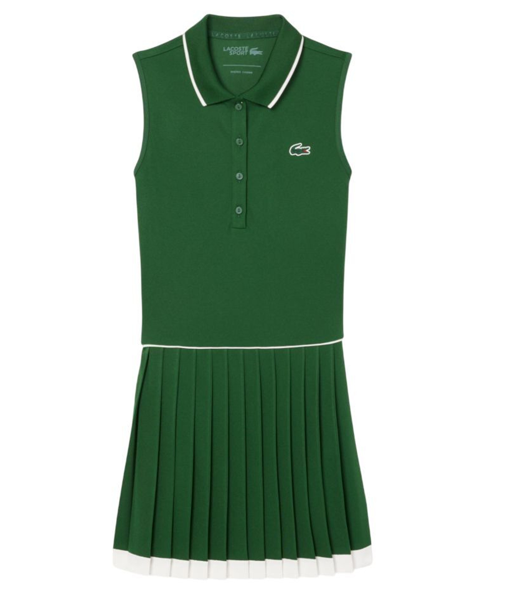 Теннисное платье Lacoste Ultra Dry Tennis Heritage - green/white