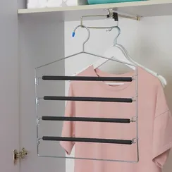 Вешалка для одежды многоуровневая Доляна, антискользящее покрытие, цвет МИКС