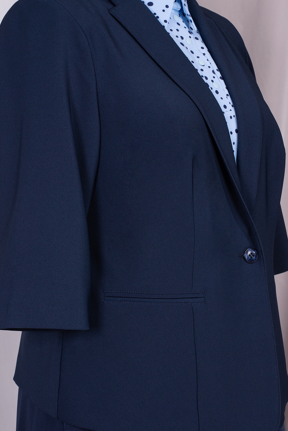 Жакет без подклада 1351Аб, темно-синий #70ТСи041351Аб