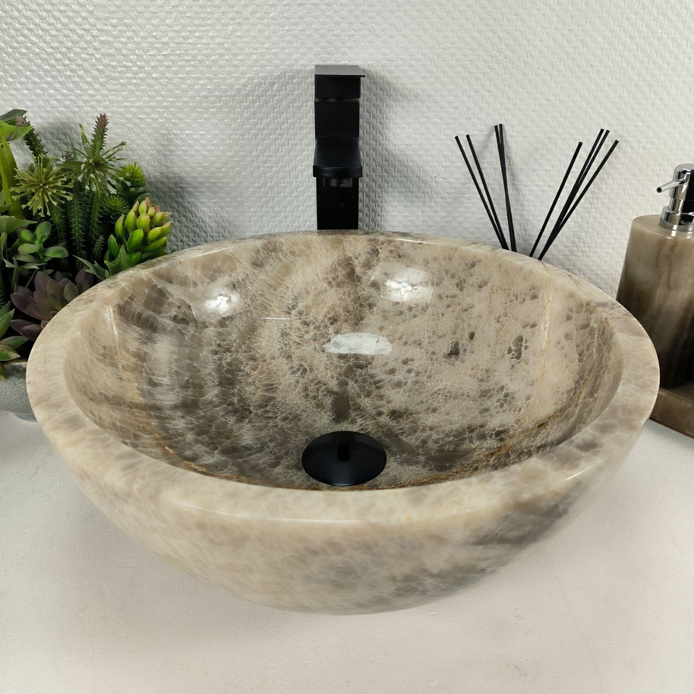Раковина из оникса Bowl Grey BO-64545 40*40*15 0201