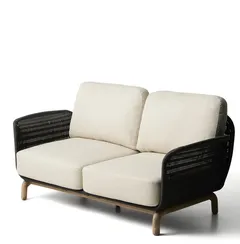 Уличный диван Alipa из акации и темно-серой веревки 165 см