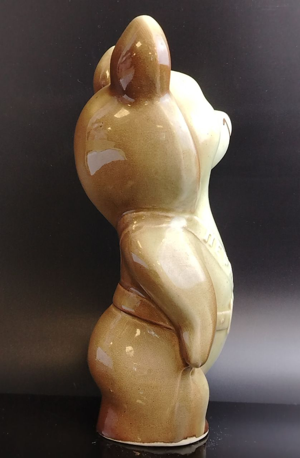 Статуэтка "Мишка олимпийский", фаянс, глазурь, СССР, 1980 г.