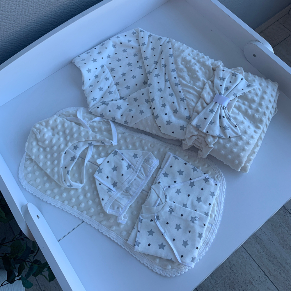 Комплект на выписку весна/осень "Звездопад" (Цвет: Голубой)