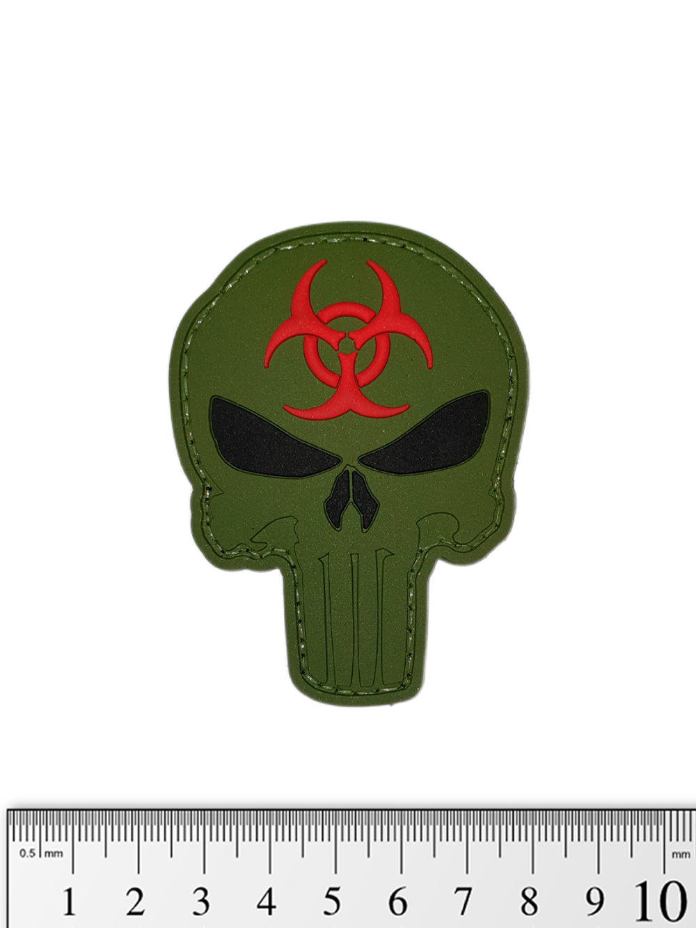 Шеврон Punisher Biohazard 3D PVC. Олива
